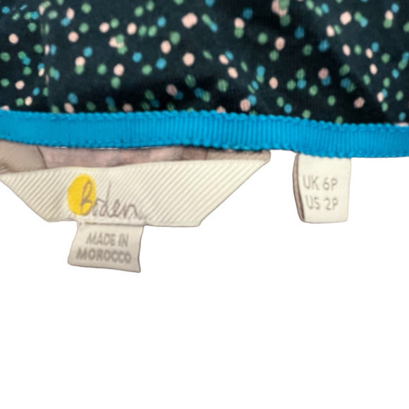 Boden Dress Womens Black Multicolor Polka Dots Fit Flare Jersey Size US 2 P - Picture 11 of 12